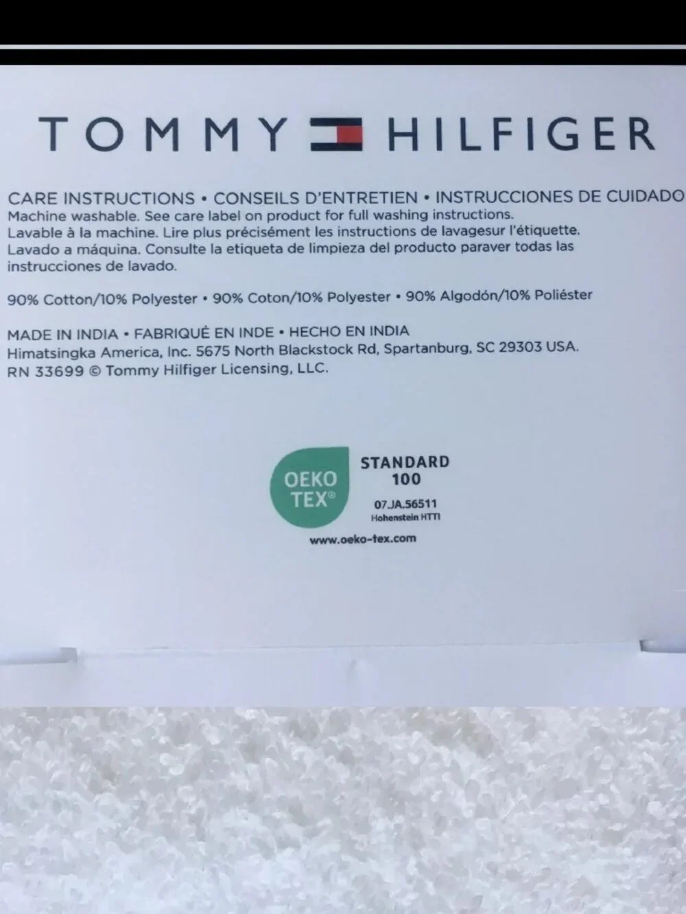 2 Tommy Hilfiger American 90% Cotton BATH Towels WHITE w/ RASPBERRY ROSE STRIPE